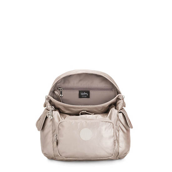 Kipling City Pack Mini Metallic Rugzak Beige | België 1724HA